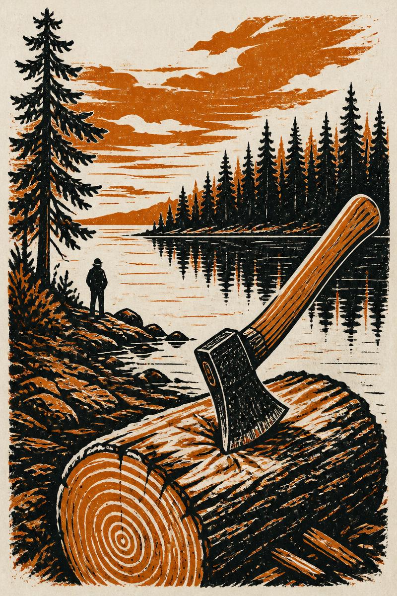 Illustrated cover plate for Hatchet by Gary Paulsen